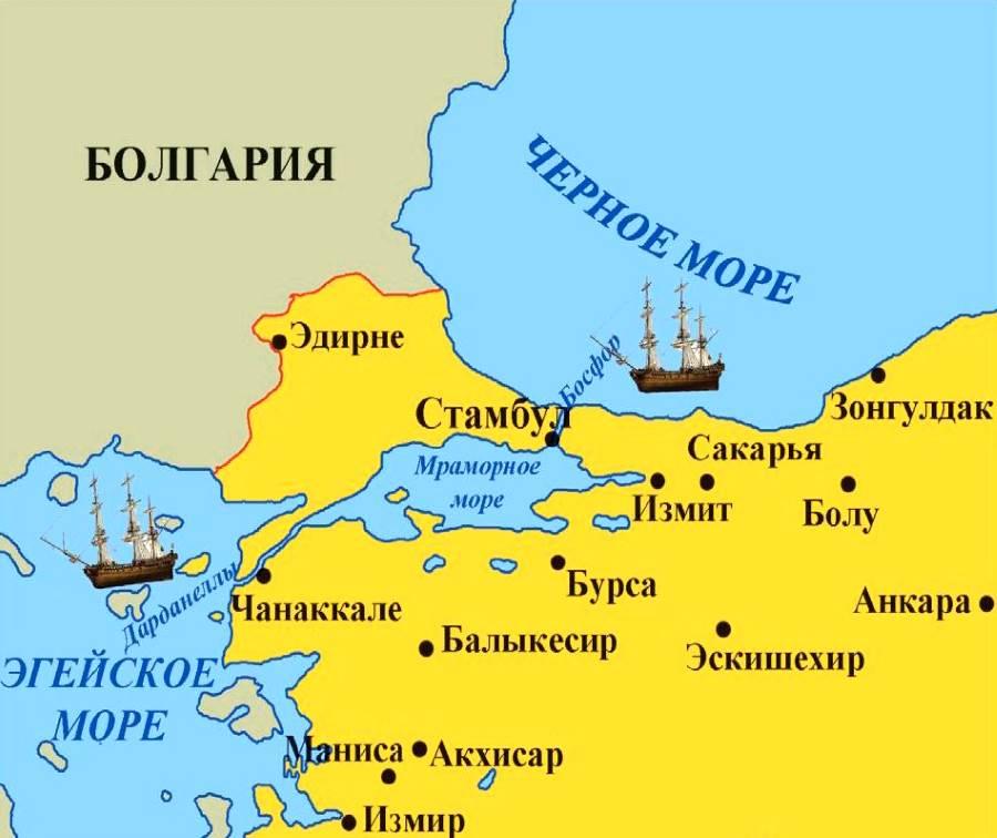 Турция карта с морями на русском